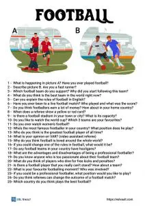 football conversation questions for ESL