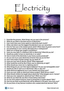 25 electricity conversation questions for ESL