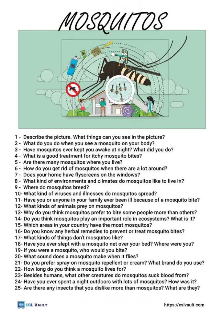 25 mosquito conversation questions