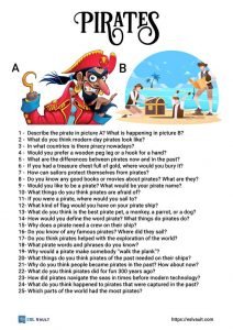 25 pirates conversation questions for ESL