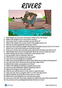 river conversation questions for ESL teaching
