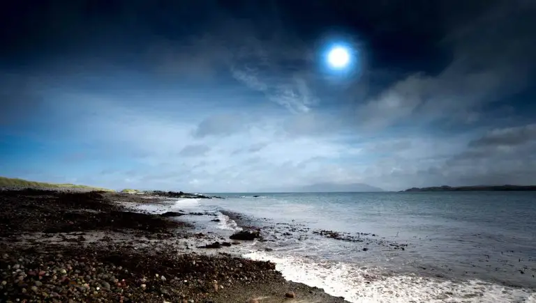 moonlight on the sea in the evening