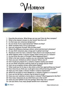 25 volcano questions worksheet