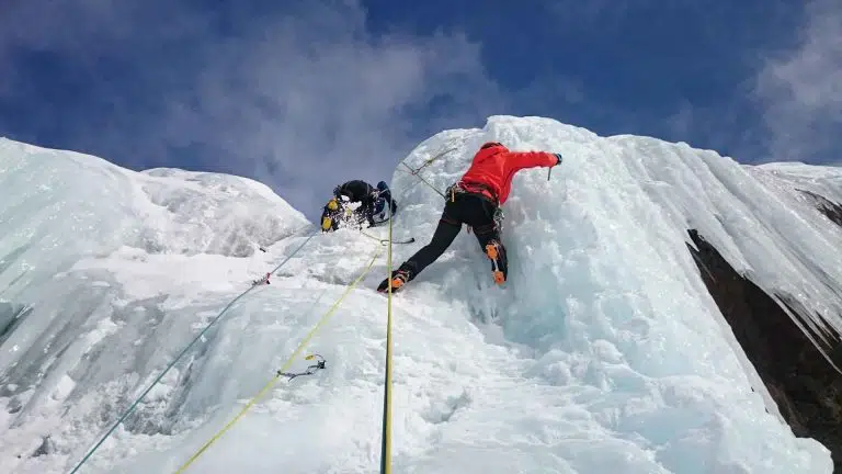 extreme sport ice climbing