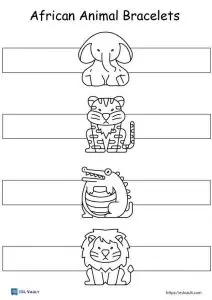 free printable bracelets african animals