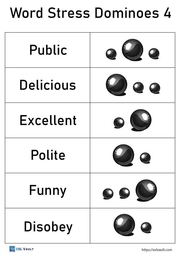 free word stress dominoes 4