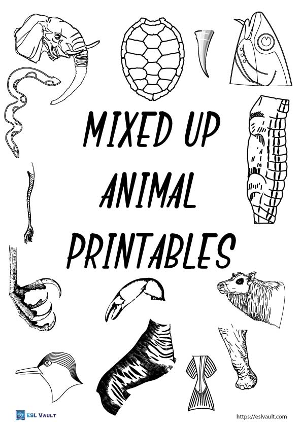 9 free mixed up animal printables - ESL Vault