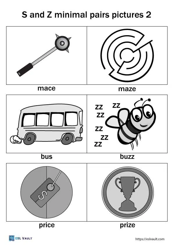 s and z minimal pairs pictures 2