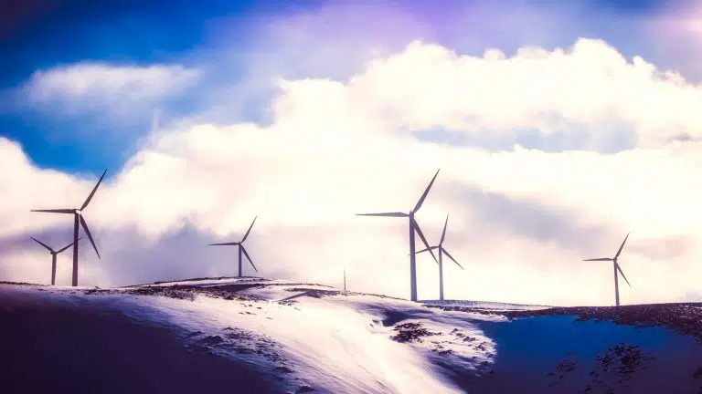 wind turbines on a mountain in Greece