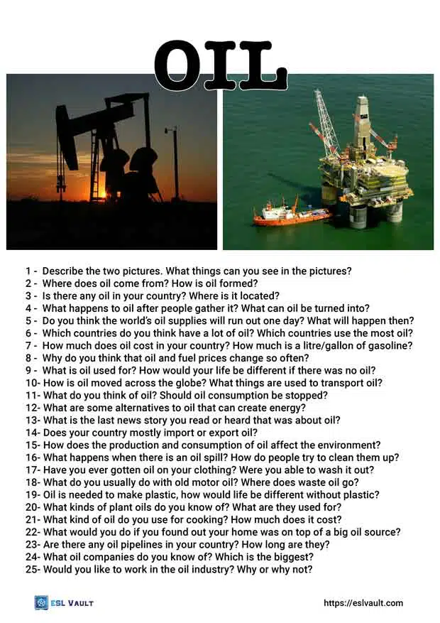 25 oil conversation questions