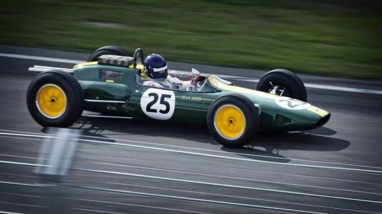 a speeding race car on a track