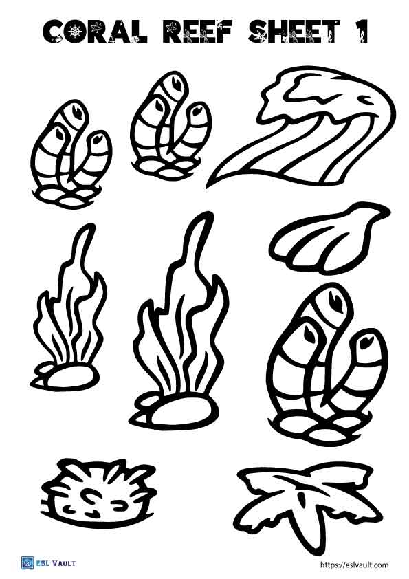 Coral Reef Printable Cut Outs