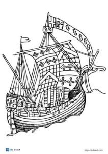 galleon ship coloring sheet
