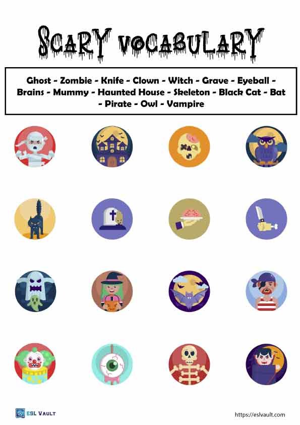 scary vocabulary worksheet