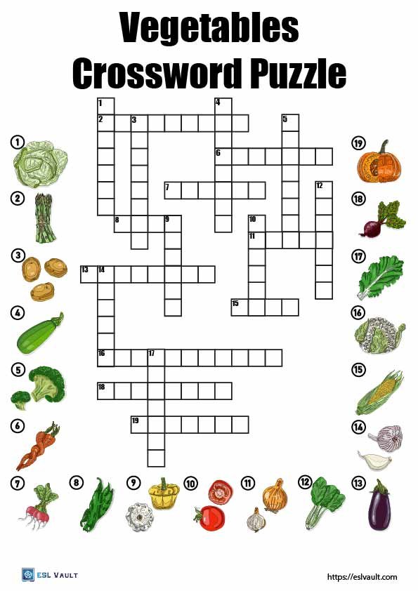 vegetables crossword