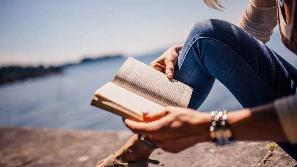 a woman reading