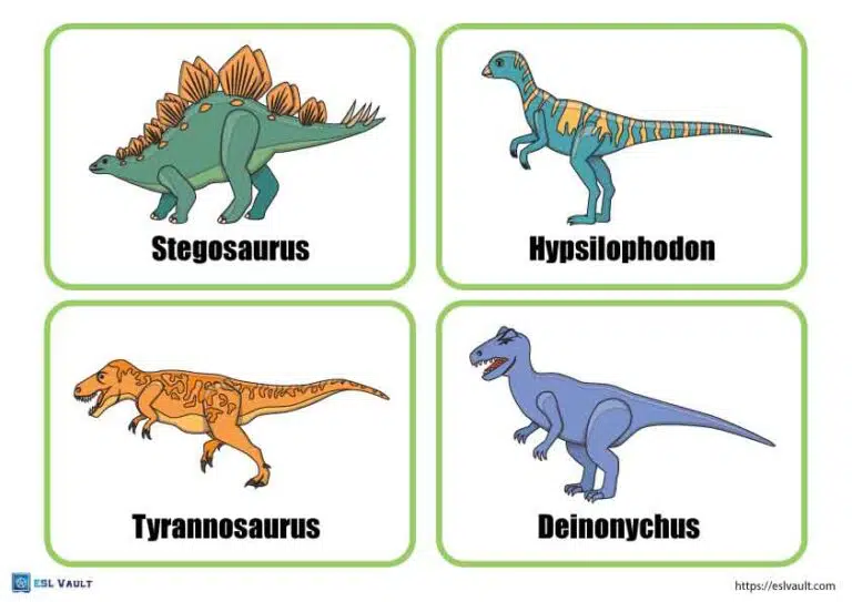 Free Printable Dinosaur Flashcards and Memory Game for Kids