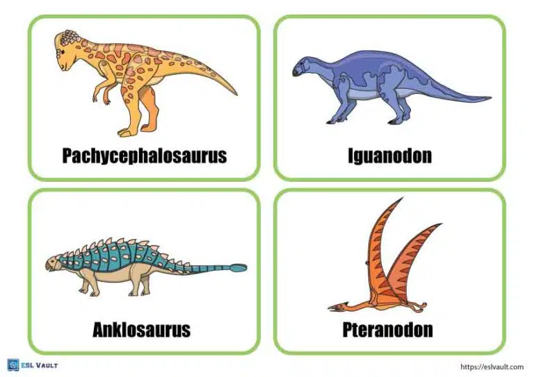Free Printable Dinosaur Flashcards and Memory Game for Kids