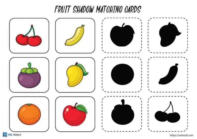 fruit shadow matching cards