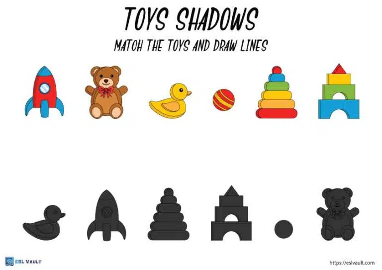 shadow matching worksheets toys