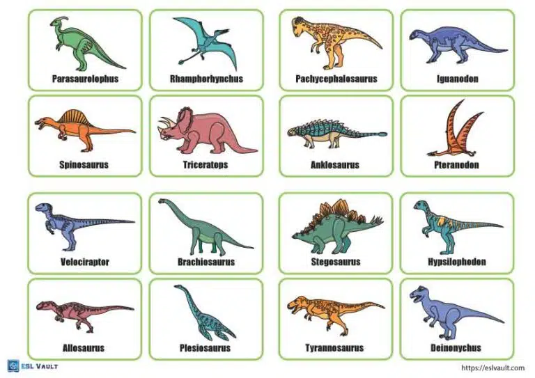 Free Printable Dinosaur Flashcards and Memory Game for Kids