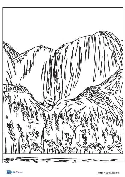 waterfalls coloring pages