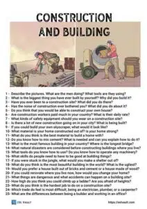 25 construction and building conversation questions