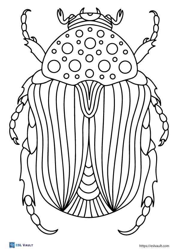 16 free beetle coloring pages (PDF) - ESL Vault