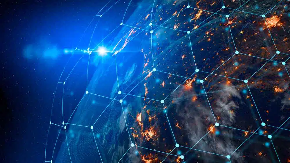 An image of the internet around planet Earth