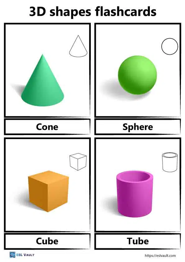 printable shapes flash cards