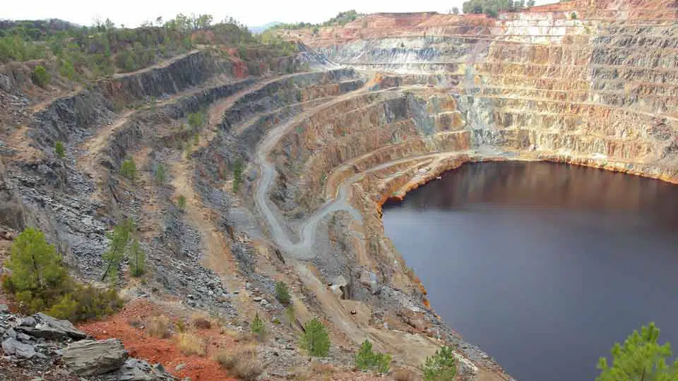 mining quarry with lake
