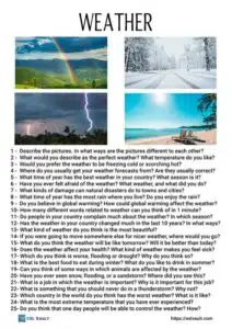 25 weather conversation questions