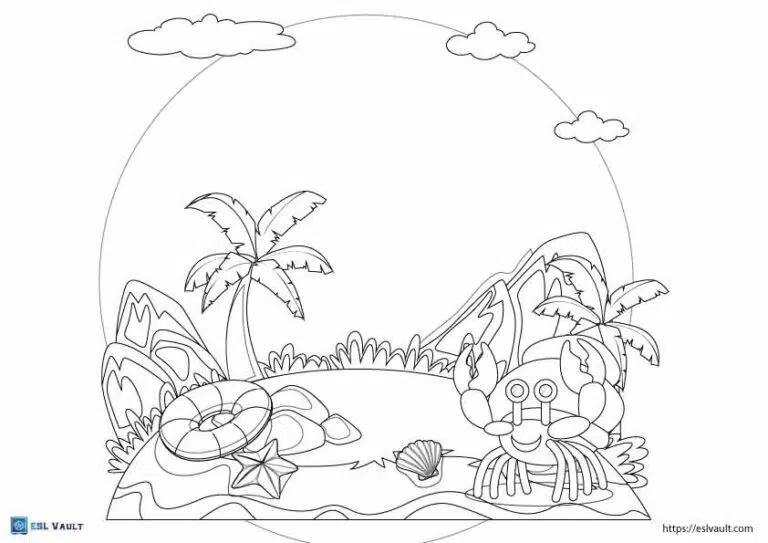 beach crab coloring pages