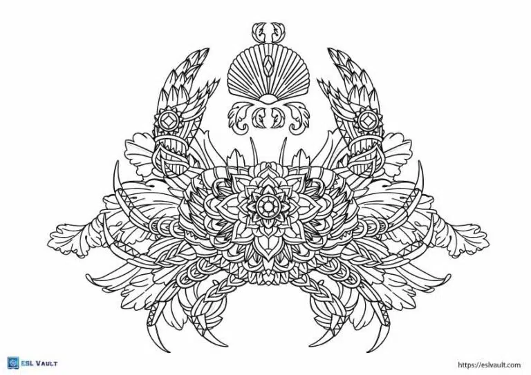 hard crab coloring page