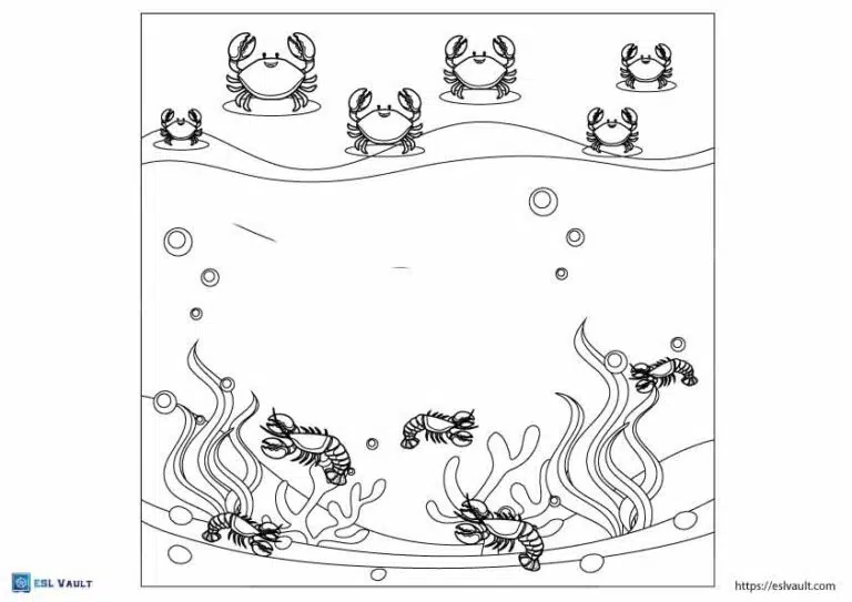 lobsters and crabs coloring page