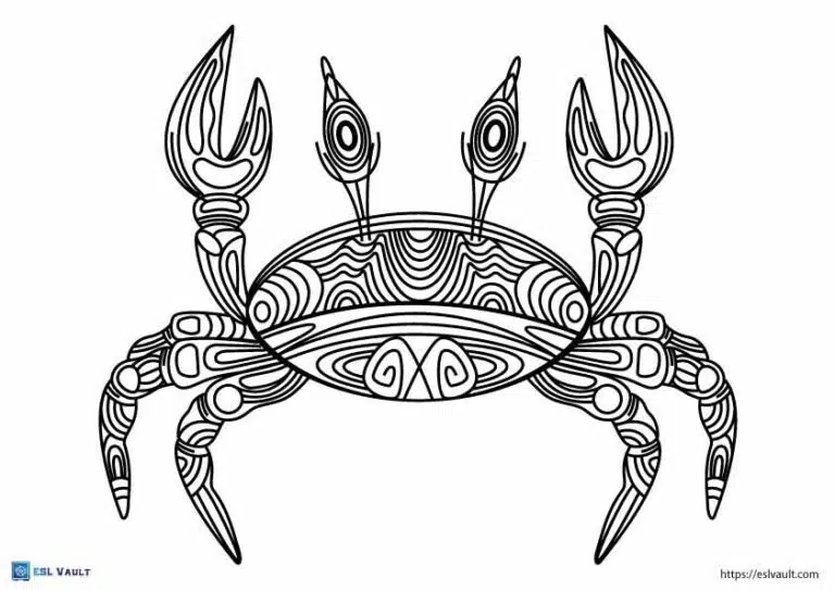 mandala crab coloring page