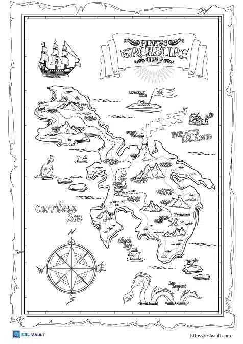 jake treasure map coloring page