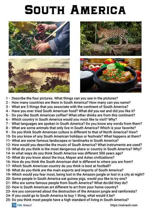 25 South America conversation questions