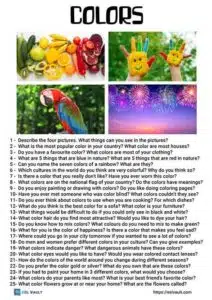 25 colors conversation questions