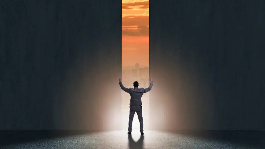 a man heading towards his goals