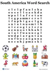south america word search puzzle