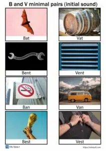 b and v minimal pairs