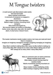 tongue twisters with m