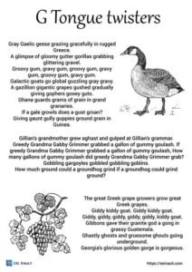 g tongue twisters