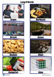 long u words with pictures