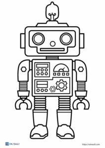 easy robot coloring pages 1