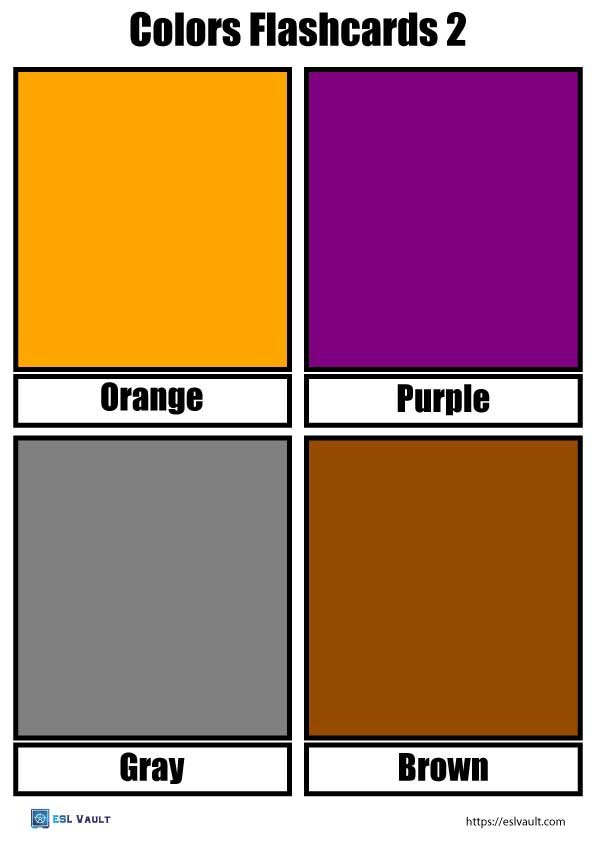 colors flashcards printable pdf 2