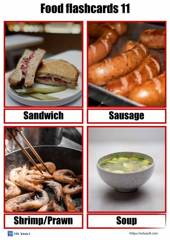 food flashcards printable pdf 11