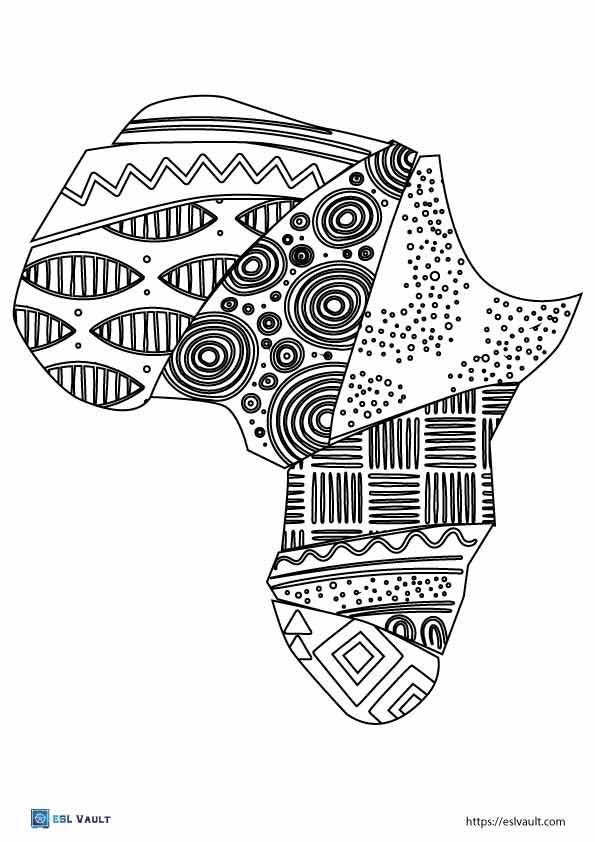 africa map coloring pages free