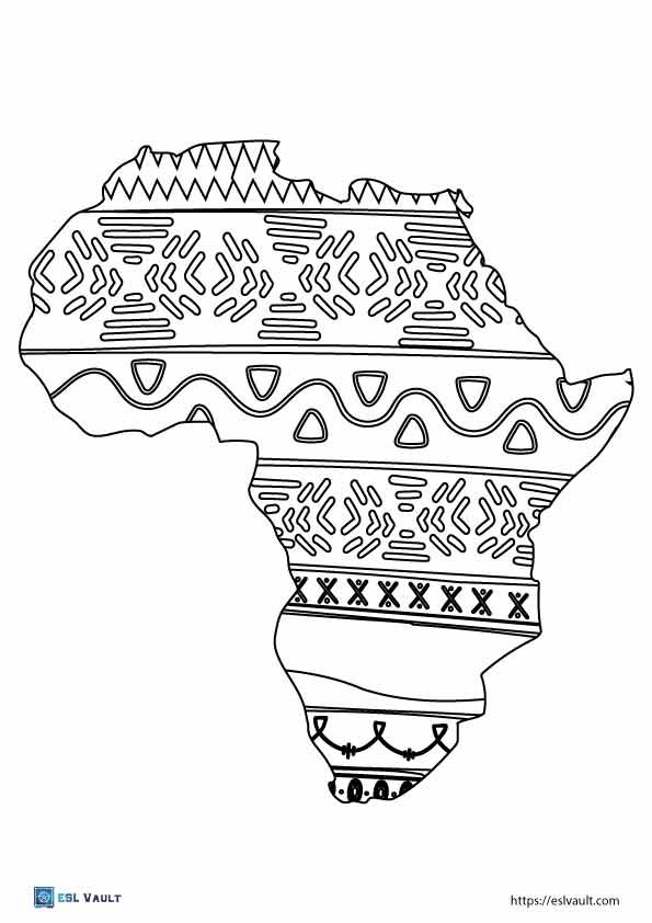 printable africa map coloring page